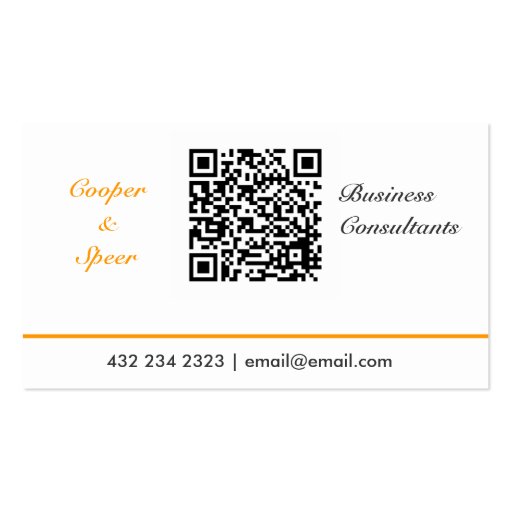 Simple Generic  QR Code Neutral Business Card Template
