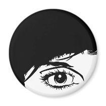 Simple Girls Face in Silhouette Magnet
