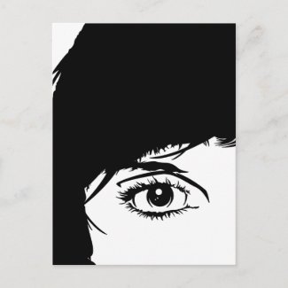 Simple Girls Face in Silhouette Postcard postcard