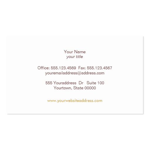 Simple Gold Foil Look Beauty and Fashion Business Card Templates (back side)