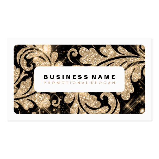 Simple Gold Glitter Swirls Business Card Templates (front side)