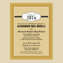 Simple Gold Graduation Postcard Announcement postcards