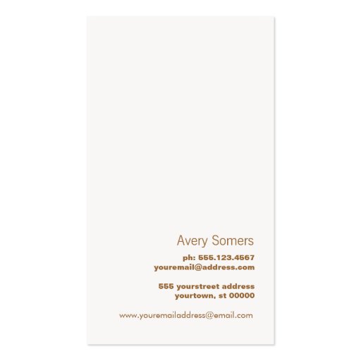 Simple Gold Leaf Light Turquoise Business Card (back side)