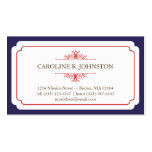 Simple grace solid navy frame personal calling business cards