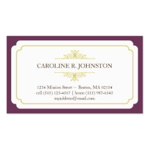 Simple grace solid plum frame personal calling business card template