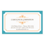 Simple grace solid teal frame personal calling business card template
