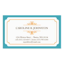 Simple grace solid teal frame personal calling business card template