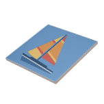Simple Graphic Sailboat Tile