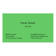 simple, green business card. business card templates