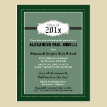 Simple Green Graduation Postcard Announcement postcards