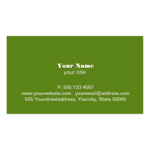 Simple Green Leaf Logo Business Card (back side)