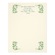 Simple green swirl elegant letterhead