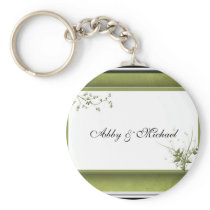 Simple Green Wedding Floral keychains