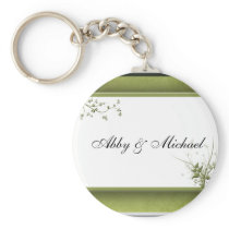 Simple Green Wedding Floral keychains
