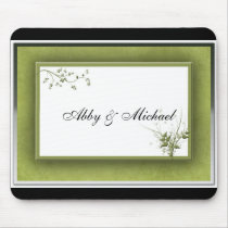 Simple Green Wedding Floral mousepads