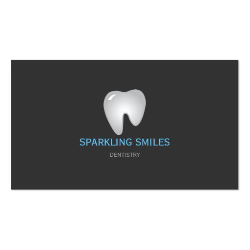 Simple Grey Blue Dentist Business Card (front side)