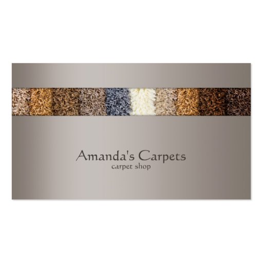 Simple Grey Carpet Shop Card Business Card Template (front side)