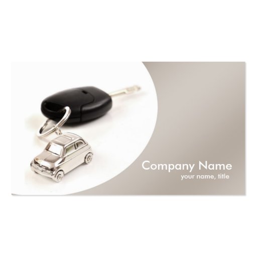 Simple Grey Curve Car Rental Business Card (front side)
