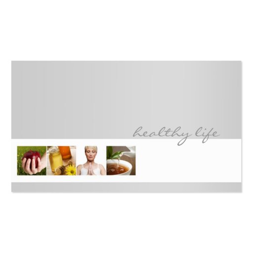 Simple Grey Minimalistic Nutrition Coach Card Business Card (front side)