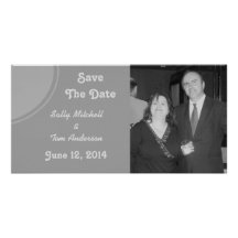 Simple Grey Modern Wedding Photo Card Template