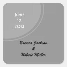 Simple Grey Modern Wedding Stickers