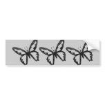 Simple Grungy Black Butterfly Bumper Stickers