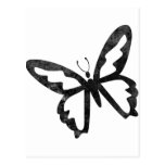 Simple Grungy Black Butterfly Post Cards