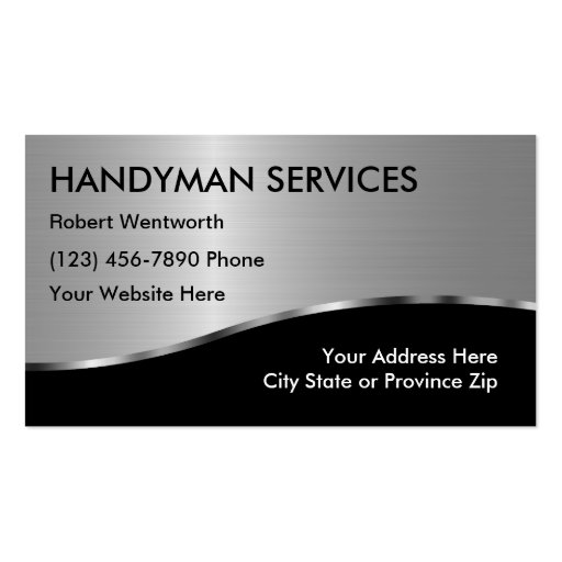 Simple Handyman Business Cards (front side)