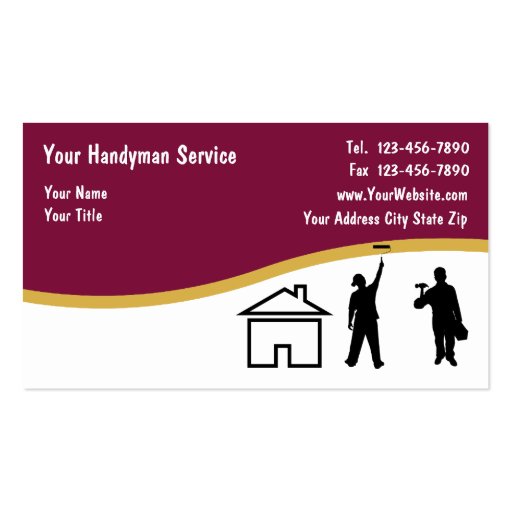 Simple Handyman Business Cards (front side)