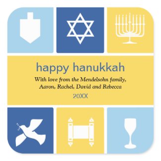 Simple Hanukkah Icons Sticker sticker