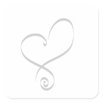Simple Heart For Envelopes Square Stickers