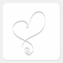 Simple Heart For Envelopes Square Stickers