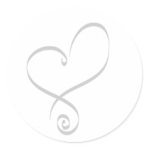 Simple Heart For Envelopes Round Sticker