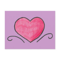 Simple heart postcards