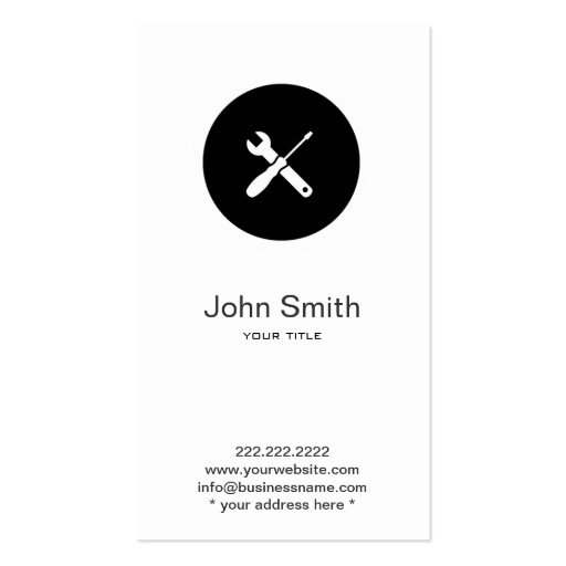 Simple Home Handyman/Plumber Profile Card Business Card Template (front side)