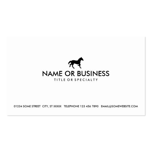 simple horse business card (front side)
