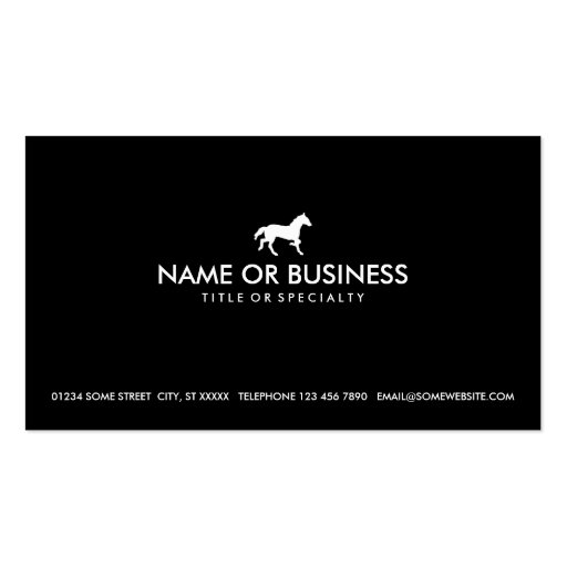 simple horse business card templates (front side)