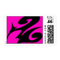 Simple hot pink postage