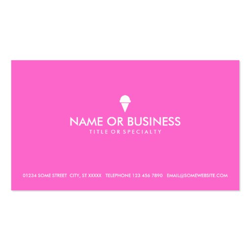 simple ice cream business cards (front side)