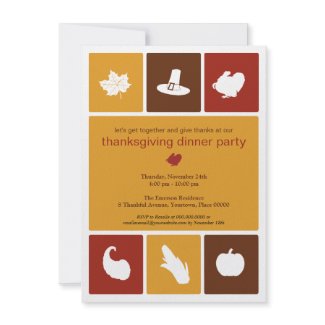 Simple Icons Thanksgiving Dinner Invitation invitation