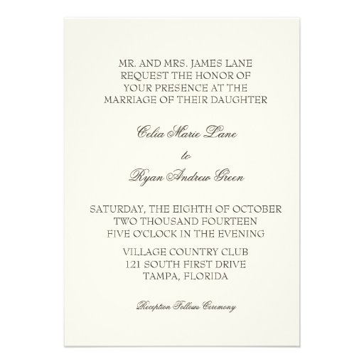 Simple Ivory Wedding Invitation