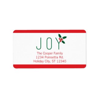 Simple Joy Holiday Photo Card Address Label
