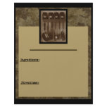 Simple Kitchen Cookin' Recipe Page Inserts Custom Letterhead