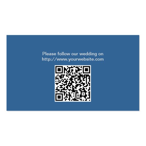Simple Knot Navy Blue Wedding Website Insert Card Business Card Template (back side)
