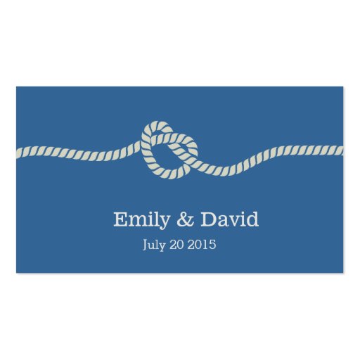 Simple Knot Navy Blue Wedding Website Insert Card Business Card Template (front side)
