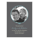 Simple Knot Photo Wedding Announcement - Blue invitations