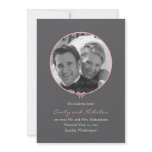 Simple Knot Photo Wedding Announcement - Pink