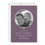 Simple Knot Photo Wedding Announcement - Purple