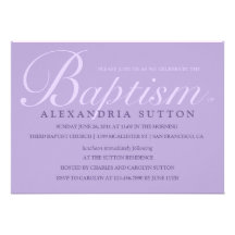 Simple Lavender Baptism/Christening Invite