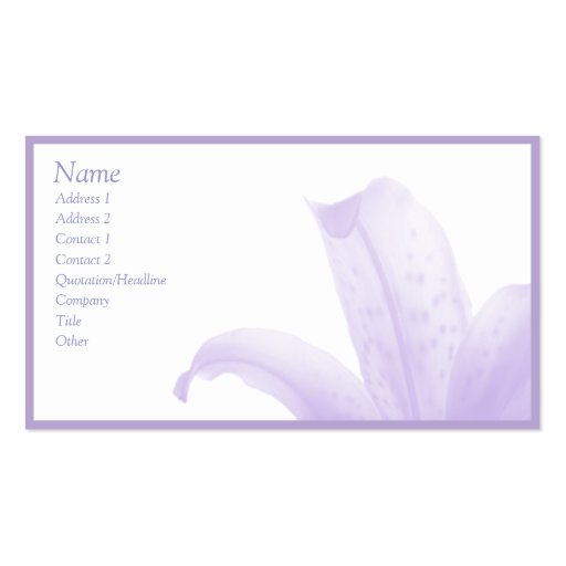 Simple Lilac Business Card